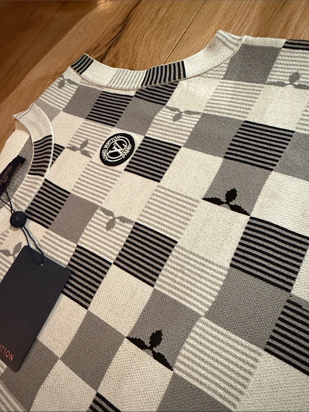 Louis Vuitton Black & White monogram Knit dress